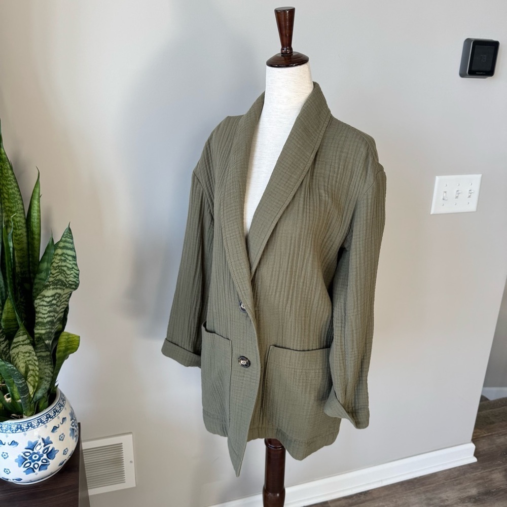 Madewell Lightspun Dorset Blazer Olive Green - Color: Distant Surplus - Picture 10 of 12
